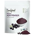 Sunfood Superfoods Organic Acai Powder - Dried Acai Berry Powder Mix for Smoothie Bowls & Drinks, Fruit Source of Antioxidants, Gluten Free, USDA