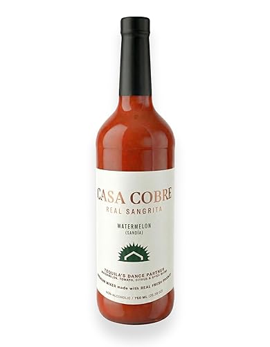 Casa Cobre Real Sangrita Premium Mixer (25.36 fl oz). Authentic Michelada & Cocktail Mix Made with Tomato, Lime & Chipotle. Available in 1 or 3-Pack