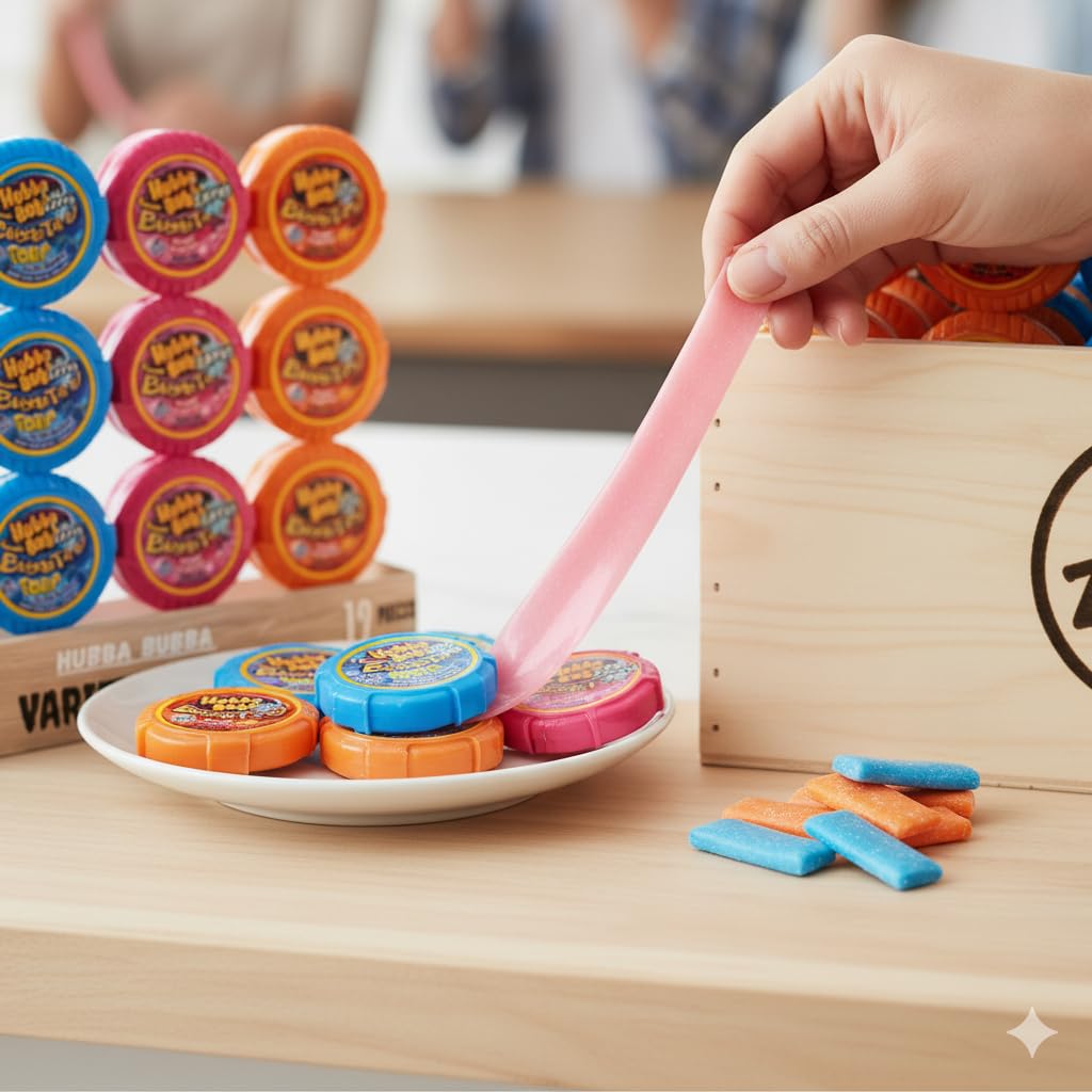 Hubb@ -Bubb@ Bubble Tape Gum - 2 oz., 12 Pack, Chewy Fruity Gum, Individually Wrapped, Long-Lasting, Fun Snack for Kids, Lunch, Travel & On-the-Go