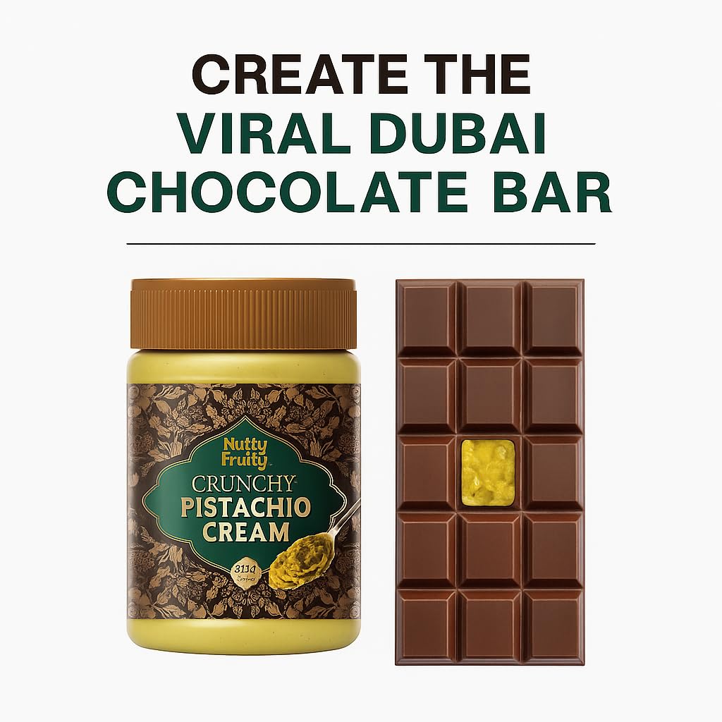 Dubai Chocolate Pistachio Cream with Kadaif - 21oz Viral TikTok Recipe Spread | Premium Crunchy Nut Butter for Trending Chocolate Bars & Middle