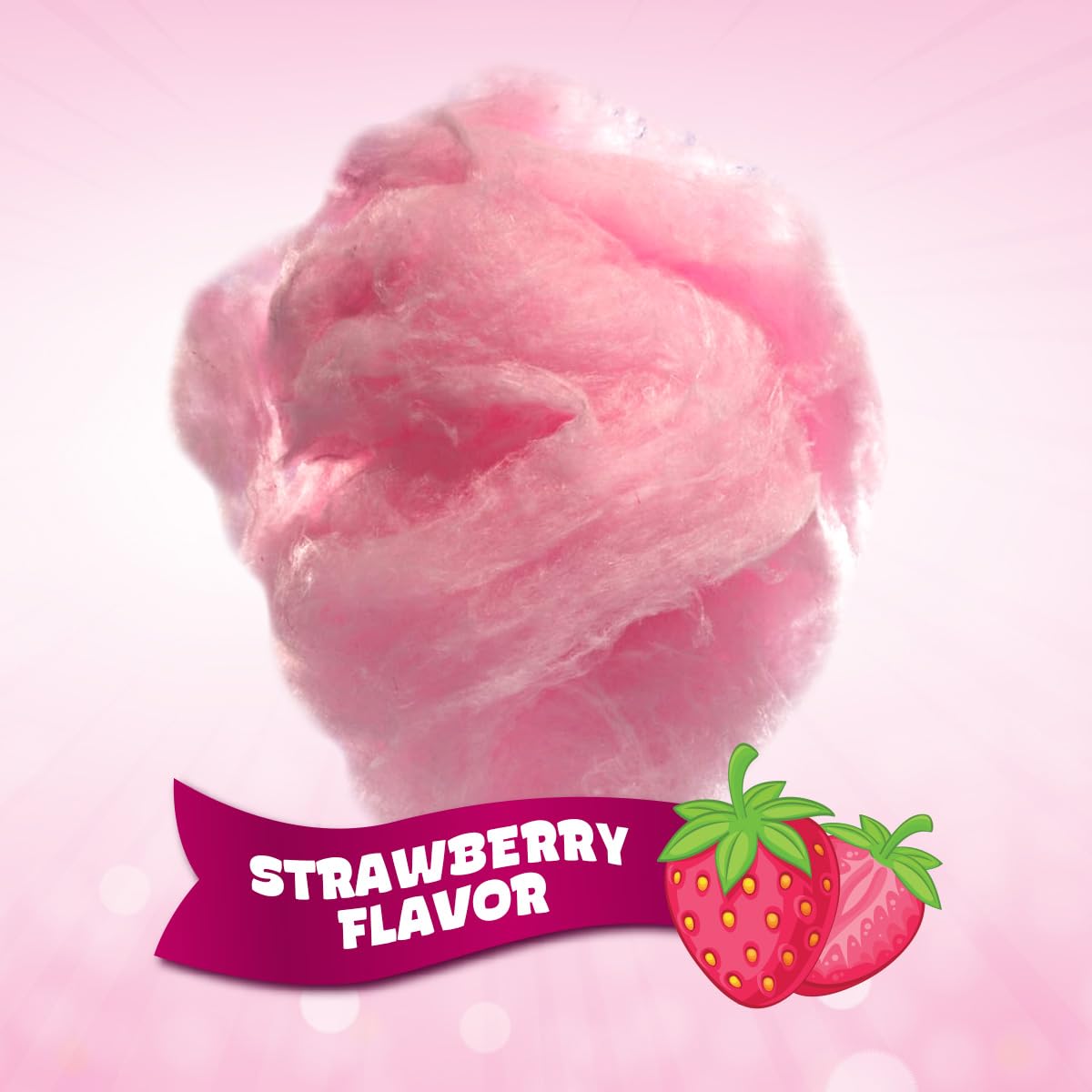 Cotton Candy 10 Pack, 10 Bags each 0.42oz, Strawberry Mini Pink cotton candy Individually Wrapped for Parties & Favors, Enjoy Fluffiness of kosher