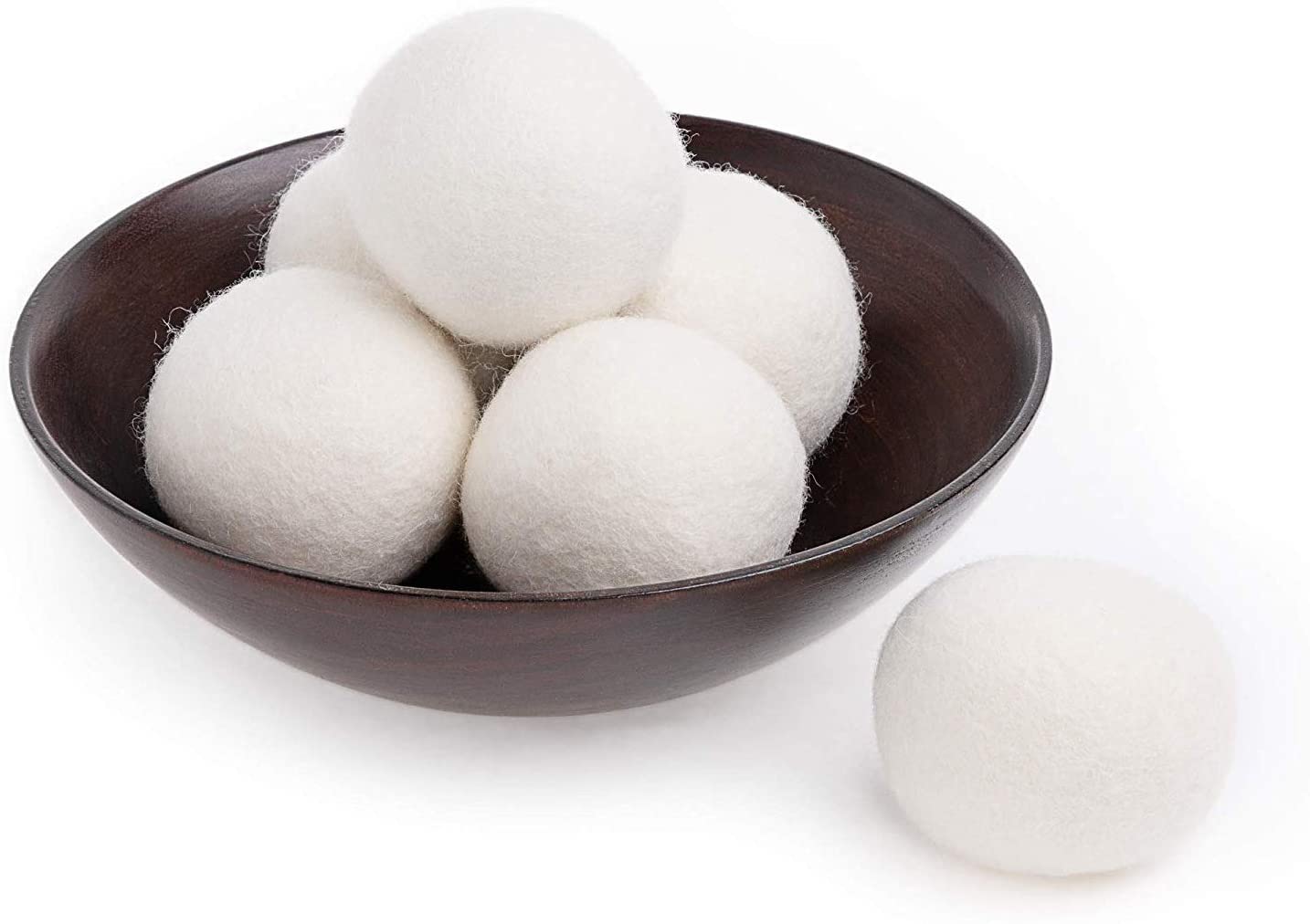 Friends Forever Wool Dryer Balls 6-Pack XL Wool Laundry Balls for Dryer as Reusable Natural Fabric Softener, Dryer Sheets, Saves Drying Time & Reduces