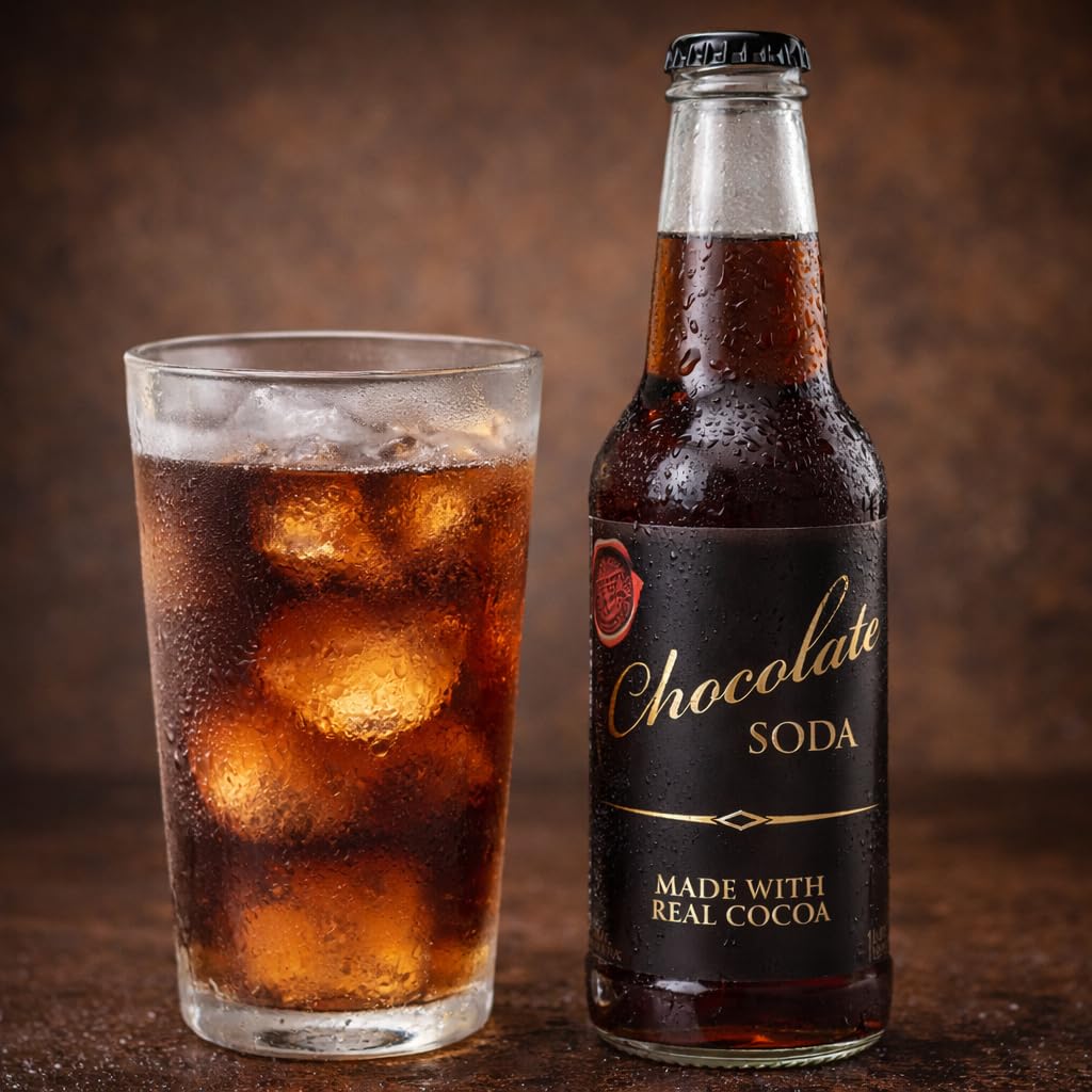 Rocket Fizz Chocolate Soda Flavor | Cane Sugar | Craft Soda Pop Drinks | 12 oz in Glass Bottle (Single Bottle)
