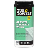 Tub O' Towels Granite & Marble Cleaning Wipes - Polish & Protect Stone Surfaces, 40-Count Pack - Safe for Granite, Marble, Quartz Countertop