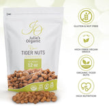 Julia's Organic Tiger Nuts Snacks, Raw Tigernuts, Low Calorie, Paleo Perfect, Gluten Free Snack, Non-GMO, Prebiotic Rich Fiber, Great Taste - 17oz