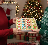 Christmas Cookies Stocking Stuffers for Kids Party Favors | Holiday Gourmet Corporate Food Gift INDIVIDUALLY WRAPPED Bulk | 24 Decorated Sugar Cookies