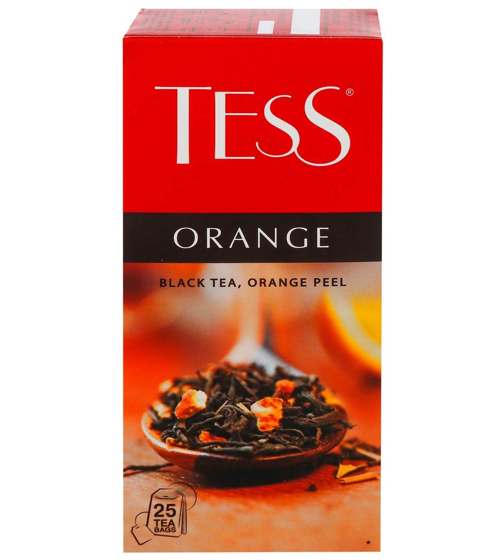 Tess Black Tea "Orange" 25 Tea Bags [Imported from Russia] (ORANGE)