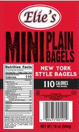 Elie's Mini Bagels - 6 packs of 12 Mini Plain Bagels = 72 total Mini