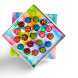 OMNIYA Delicacy Chocolate Galaxy Bonbon Box - 20 Artisan Bonbons with Gourmet Fillings - Pistachio, Hazelnut, Coffee, Cheesecake & Lemon - Luxury Gift
