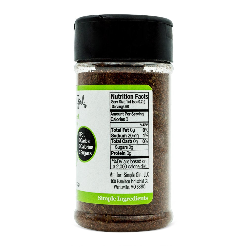 Simple Girl Southwest Seasoning - Sugar Free - Natural Herbs and Spices - Carb Free - Gluten Free - MSG Free - Diabetic Friendly - Compatible