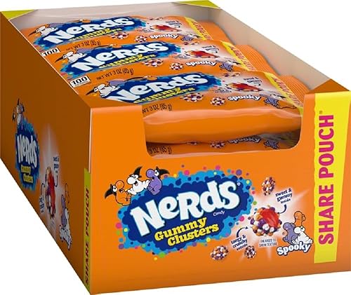 Nerds Gummy Clusters Candy, Spooky, Halloween Candy, 3 oz sharepack (Pack of 12)