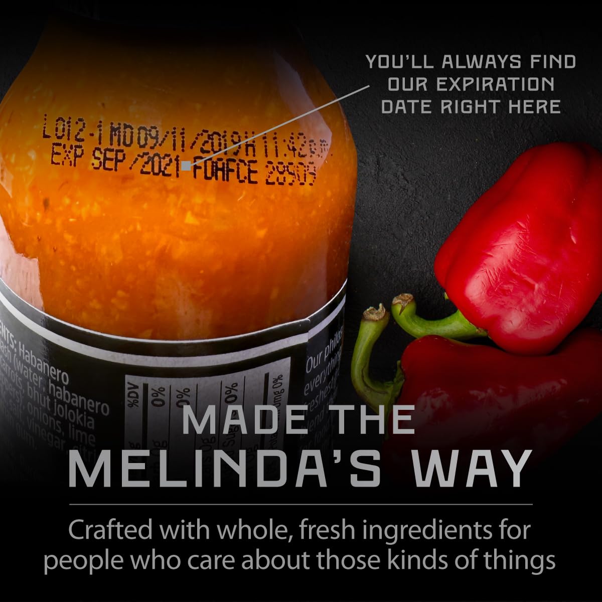 Melinda’s Fire Roasted Garlic & Habanero Hot Sauce - Made with Slow Roasted Garlic, Fresh Peppers, Lime Juice - Rich & Smoky Habanero Hot Sauce 12oz