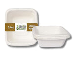 EARTH CLEANSE Bagasse 4-Inch Square Bowls, Eco-Friendly, Compostable, Biodegradable Disposable Tableware for Snacks, Sides, Desserts, Parties, Events