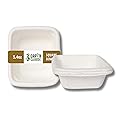 EARTH CLEANSE Bagasse 4-Inch Square Bowls, Eco-Friendly, Compostable, Biodegradable Disposable Tableware for Snacks, Sides, Desserts, Parties, Events