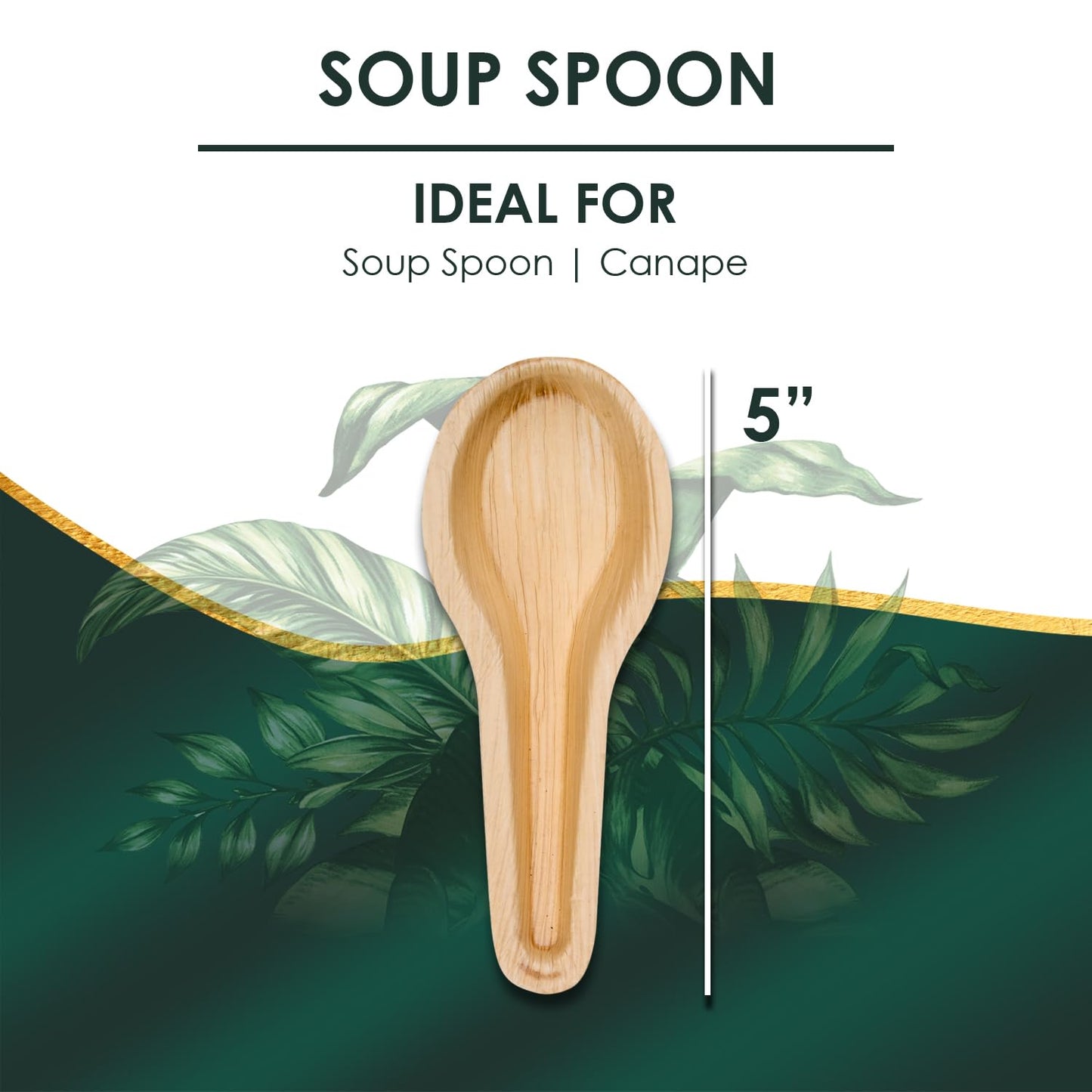 Planet Pantry Disposable Cutlery Wooden Bamboo-Like Paper and Plastic Alternative Eco-Friendly for Food, Party, Buffet (5" Soup Spoon, 25)