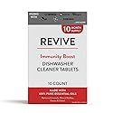 Immunity Boost Washing Dishwasher Cleaner Tablets 10ct by Revive Essential Oils - 10 Month Supply, Synthetic Fragrance Free, Removes Limescale, Grease