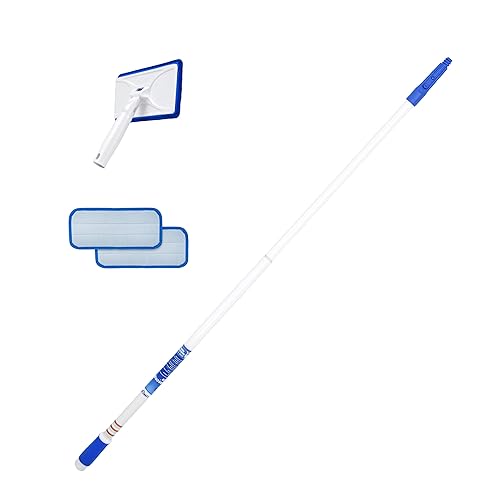 Unger Speed Clean with 4ft Pole and Extra Reusable Pads, Indoor Window Cleaner, Household Cleaning Supplies, Works with Glass and Natural Cleaners