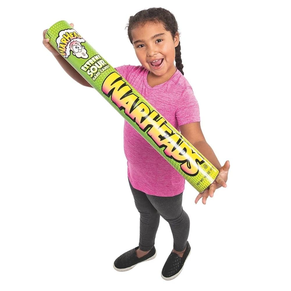 Warheads Mega Candy Super Tube - Assorted Flavors (1 Pc.) - Perfect for Birthday Parties, Halloween Treats, & More