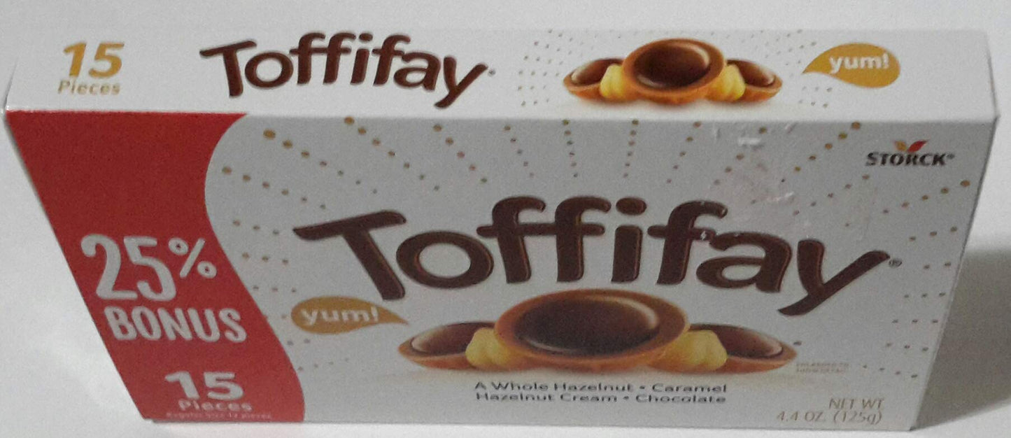Storck Toffifay, A Whole Hazelnut, Caramel Hazelnut Cream, Chocolate Candy, 15 Pieces Per Box, 4.4 OZ