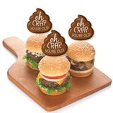 Big Dot of Happiness Oh Crap, You're Old - Dessert Cupcake Toppers - Poop Birthday Party Clear Treat Picks - Set of 24