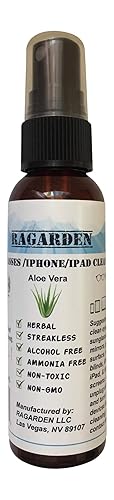 RAGARDEN Eyeglasses/iPhone/iPad Cleaner. Aloe Vera Floral Water. 2 oz Spray Bottle.