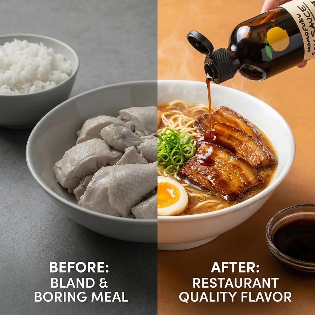 Momofuku Sauce Soy 8 oz - Pack of 2 - Soy Sauce for Asian Cooking - Dark Soy Low Sodium Shoyu - Light Style Dumpling Sauce - Organic Tamari