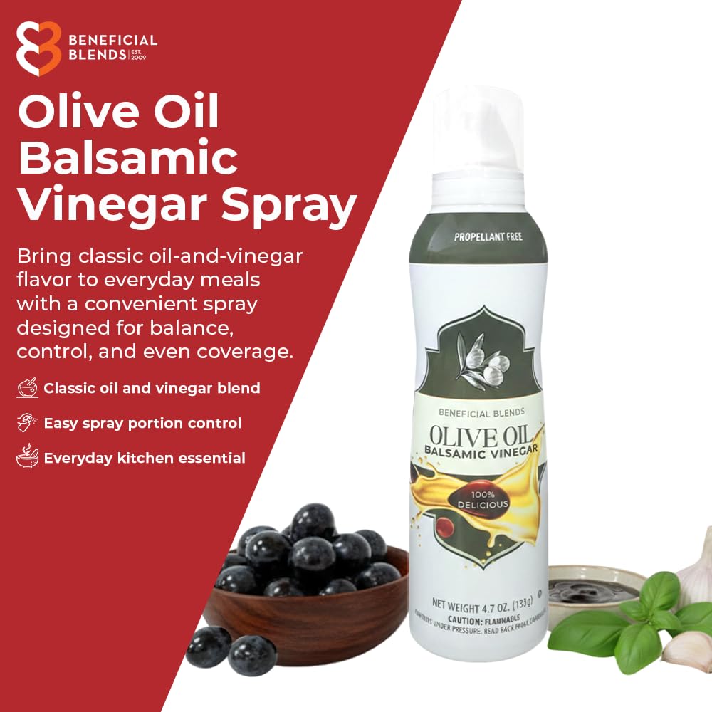 Olive Oil & Balsamic Vinegar Salad Spray, Vinaigrettes & Cooking, No Propellants, Quality Crafted in USA, Net Wt 4.7 oz