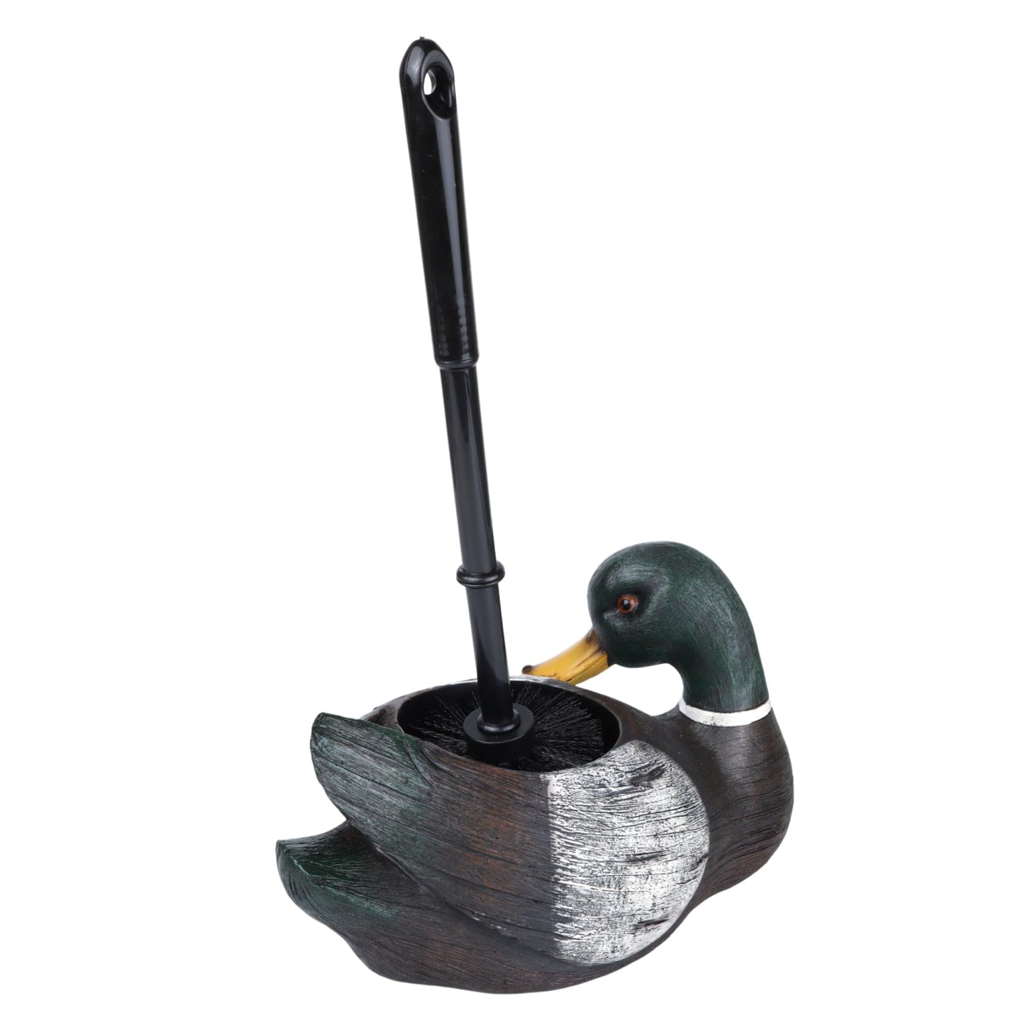 Needzo Mallard Duck Toilet Brush with Holder, Rustic Bathroom Decoration, Cabin Home Accessory