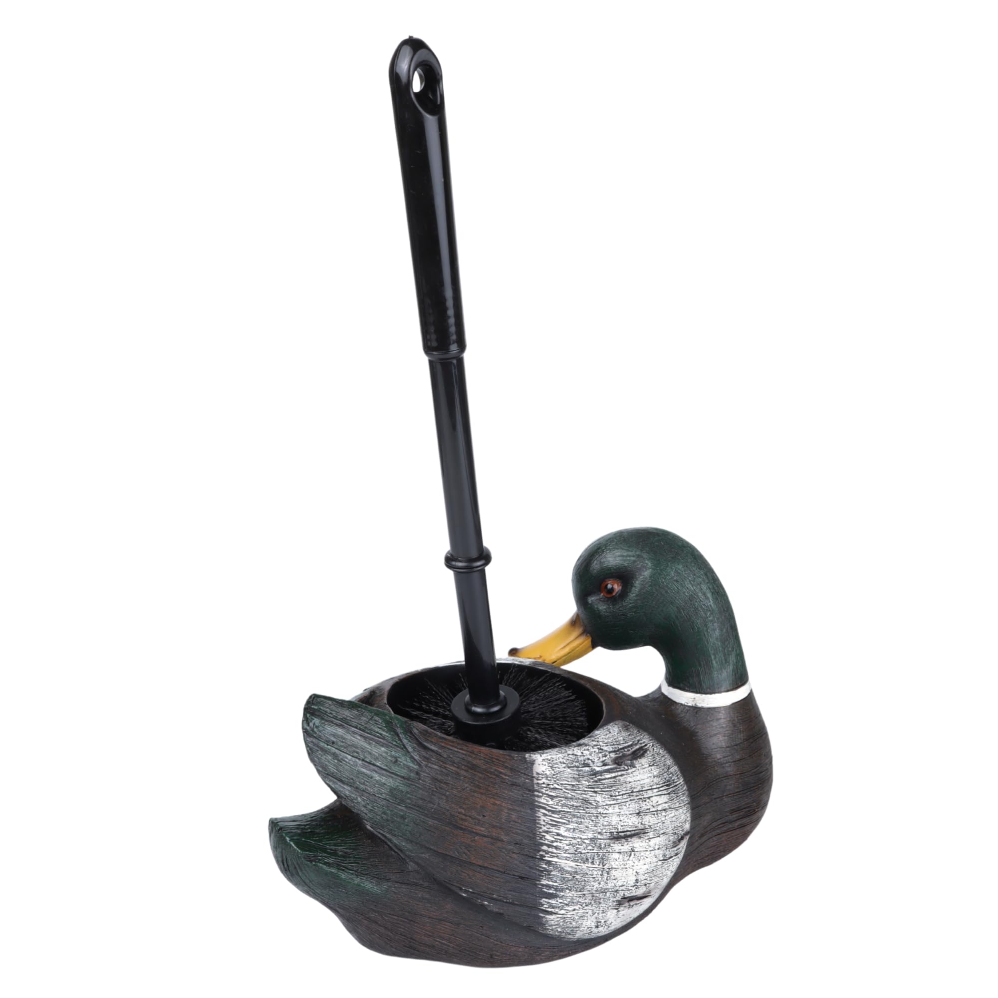 Needzo Mallard Duck Toilet Brush with Holder, Rustic Bathroom Decoration, Cabin Home Accessory
