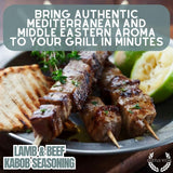 Lamb & Beef Kabob Seasoning | Authentic Gourmet Spice Blend | All Natural, Non GMO | Hand Made, Small Batch | Made in USA | Artisanal Kabob & Meat Rub
