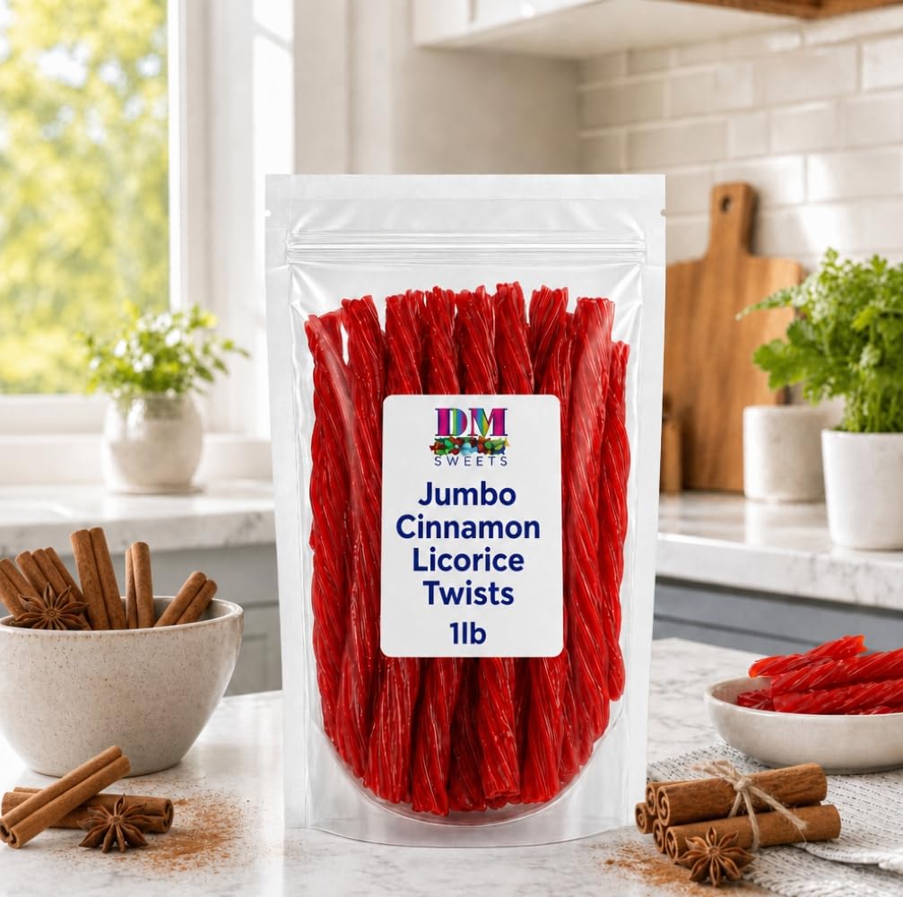 Cinnamon Licorice Twists - 1 lb Bag - Soft & Chewy Sweet and Spicy Candy with Bold Cinnamon Spice - Fresh, Premium Quality Twists