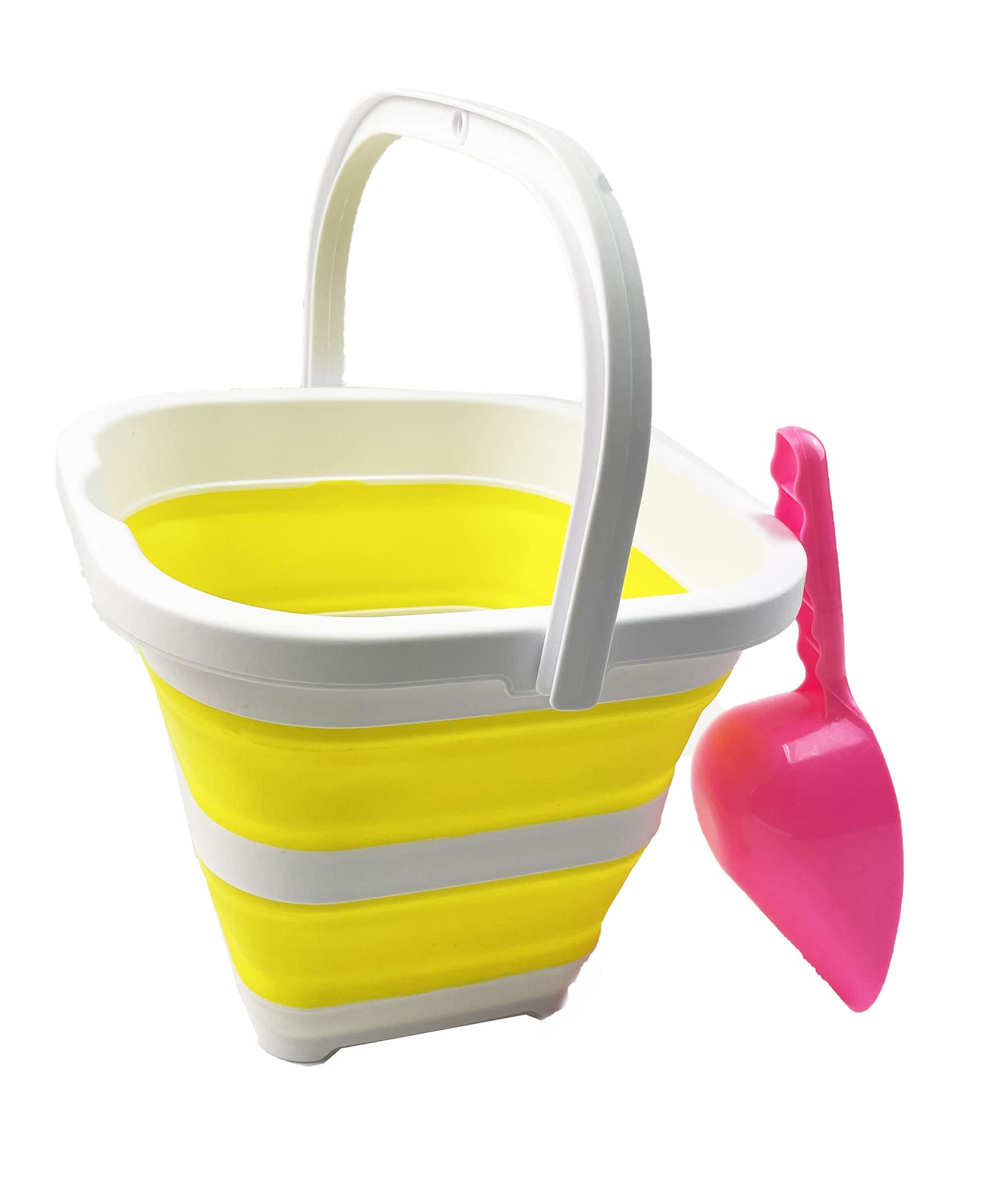 SAMMART Collapsible Rectangular Cleaning Bucket 5L (1.3 Gallon)- Foldable Camping Beach Sand Water Pot Pail- Portable Space Saving Tub for Household