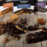 Sanders Dark Chocolate Covered Peanut Butter Block, Gift Box of 2 Individually Wrapped 4 oz Blocks
