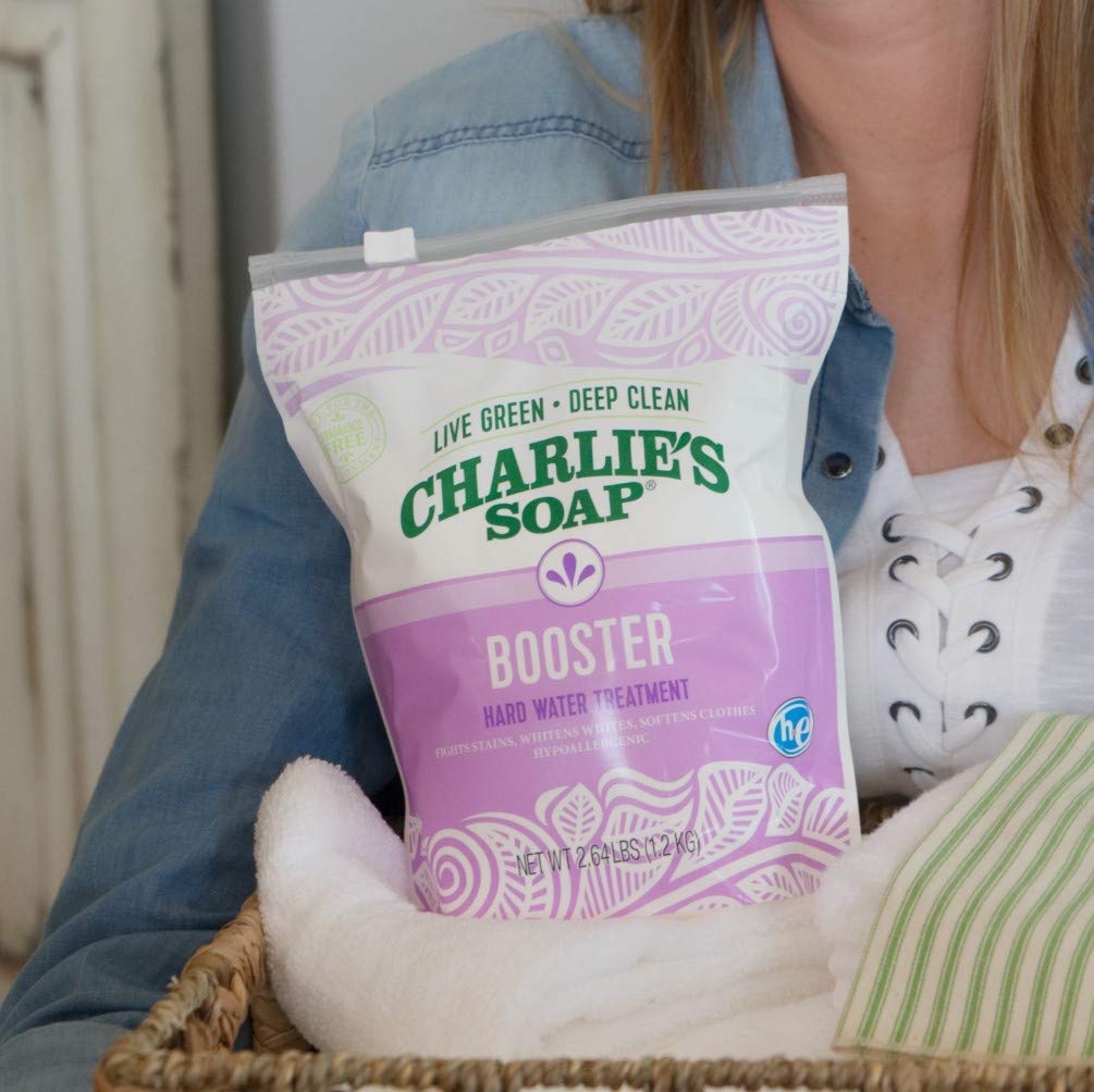 Charlie's Soap Booster & Hard Water Treatment (2.64 Lbs, 2 Pack) Natural Powdered Water Softener and Laundry Booster - Safe and Effective