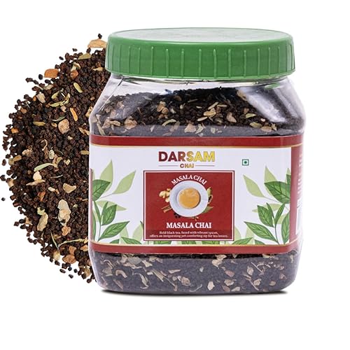 Darsam Masala Chai - 8.8oz (250g) | Premium Assam Black Tea with Cardamom, Cinnamon, Cloves, Ginger & Black Pepper | Freshness Locked in Airtight PET