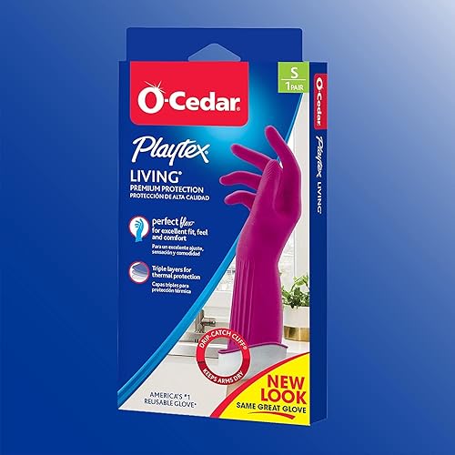 PLAYTEX Living Reuseable Rubber Cleaning Gloves (Small, 10 Pairs), Premium Protection Reusable Household Gloves