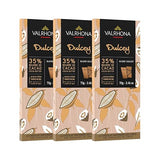 Valrhona Premium French Blonde Chocolate DULCEY 35% Cacao Tasting Bars - Creamy, Caramel Cookie Flavor Notes. Easy Melt and Tempering. Creamy