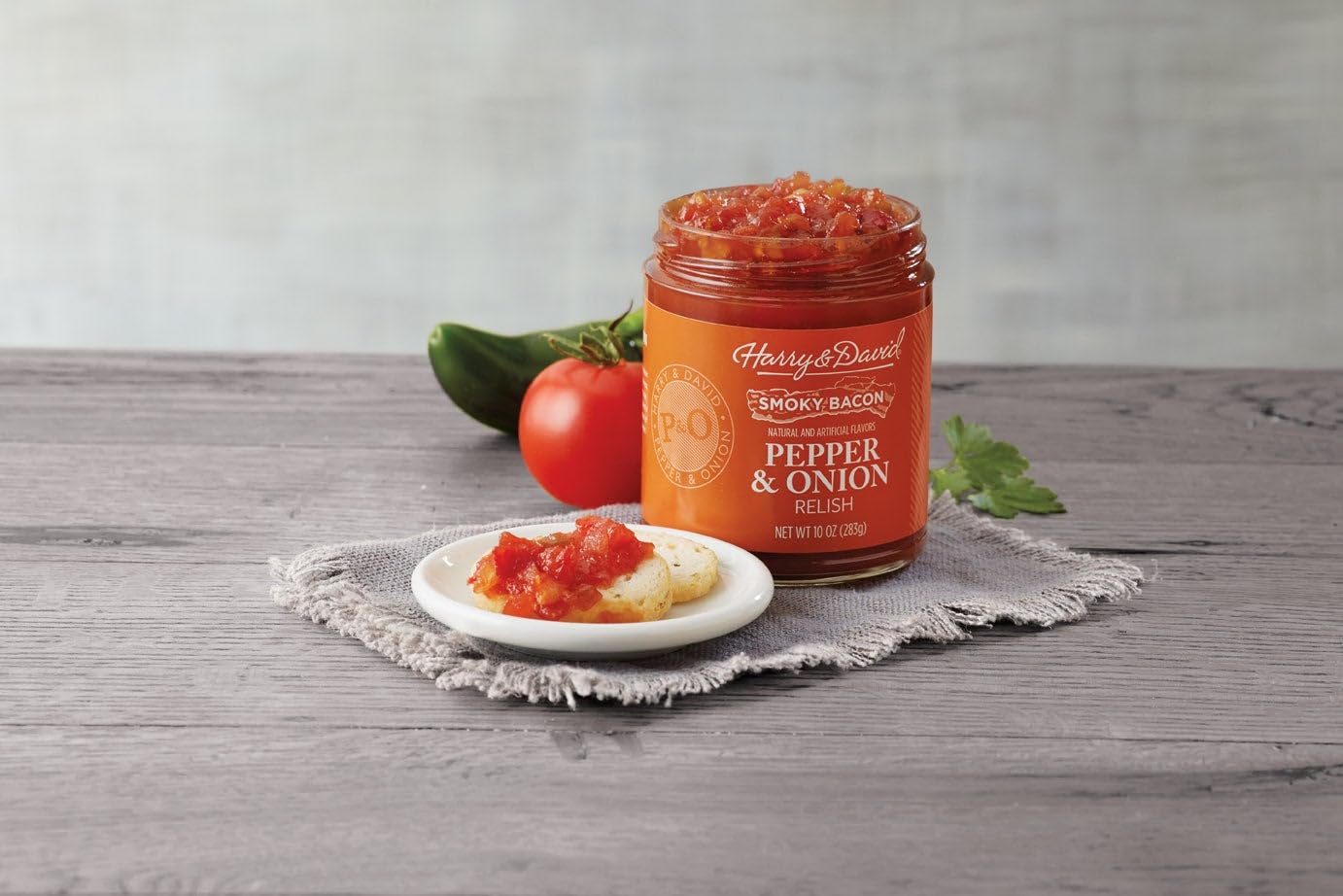 Harry & David Bacon Pepper & Onion Relish, Hamburger & Hot Dog Relish, Sandwich Spread Topping, Charcuterie Board Foods, Deviled Eggs Topping, 10Oz