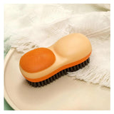 Double-Sided Laundry Stain Remover Brush, Soft Bristle And Silicone Scrubber For Clothes Shoes, Portable Household Cleaning Tool With Ergonomic
