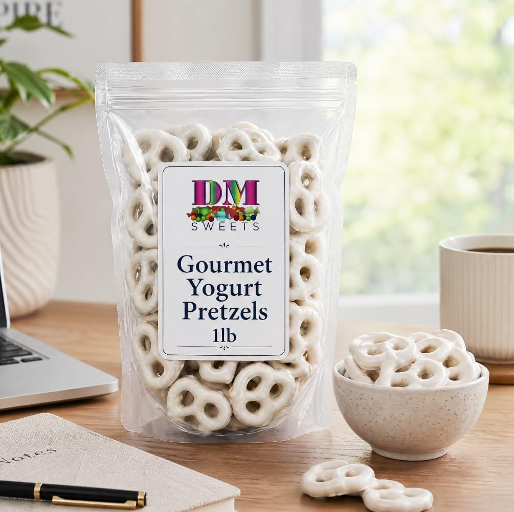 Yogurt Covered Pretzels - 1 lb Resealable Bag | Sweet & Crunchy Snack | Gourmet Yogurt?Dipped Pretzel Treats | Perfect for Gifting, Parties