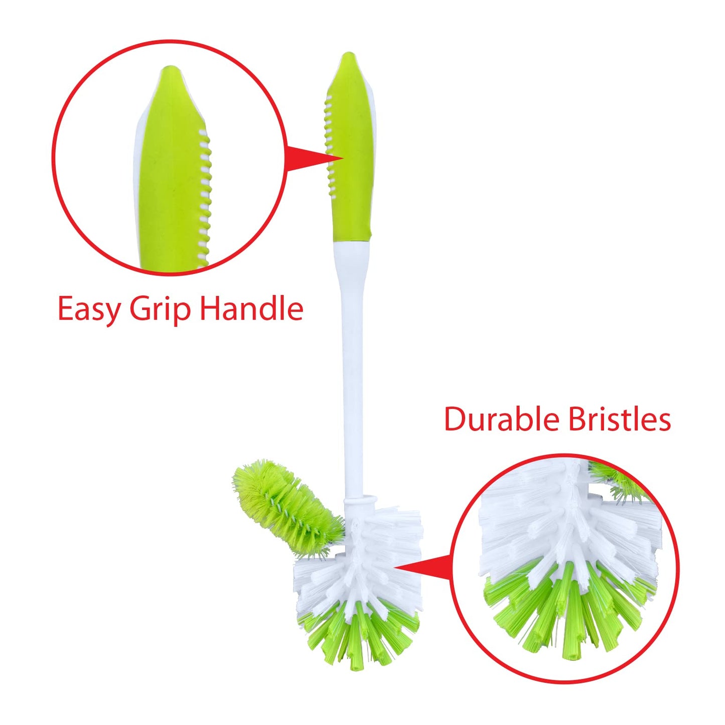 Pine-Sol Toilet Bowl Cleaner Brush with Holder | Heavy Duty Cleaning Wand with Under The Rim Scrubber, Non-Slip Handle, Storage Caddy | Bathroom