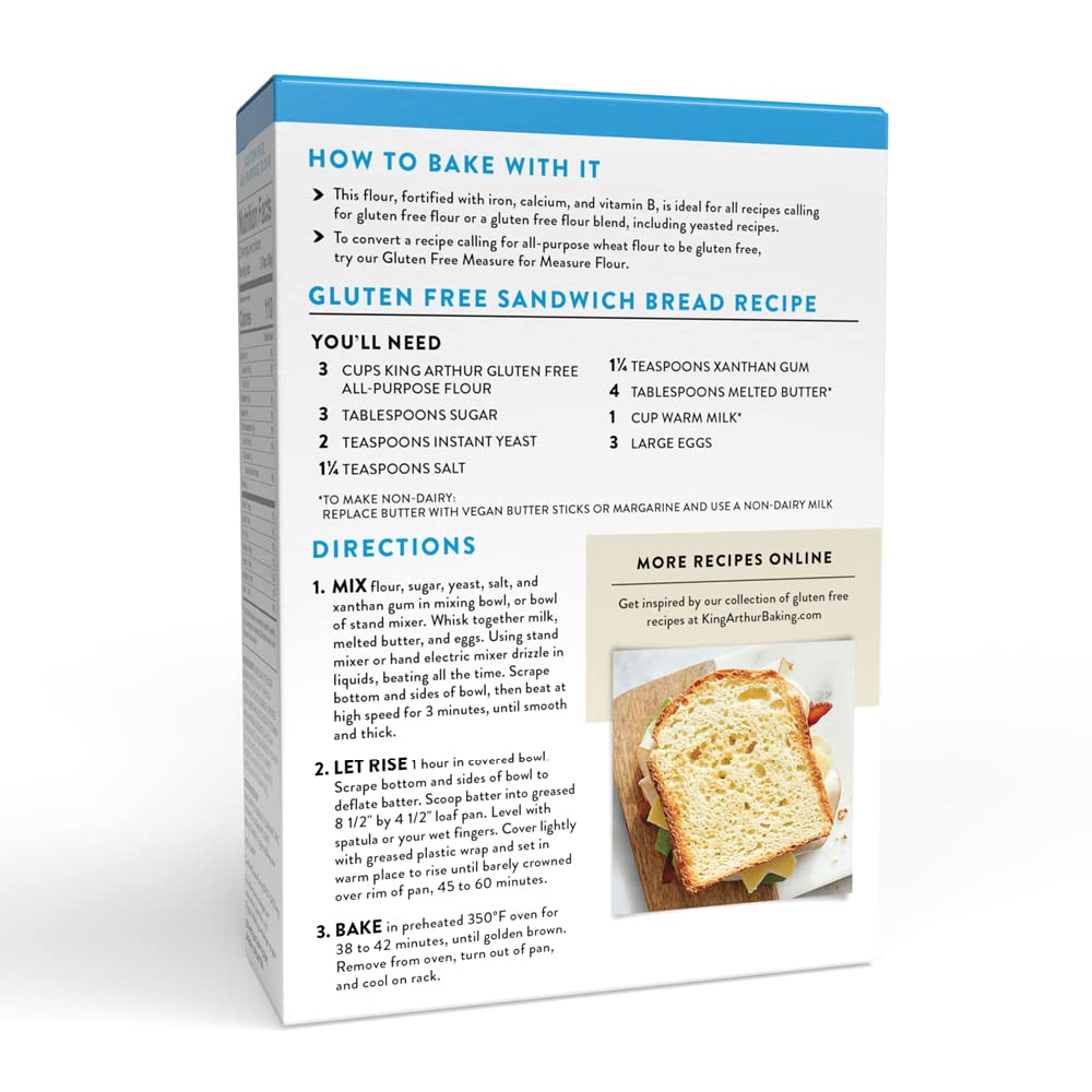 King Arthur Gluten-Free All-Purpose Flour, 24 Ounce (Pack of 1) - Non-GMO Project Verified, Certified Kosher