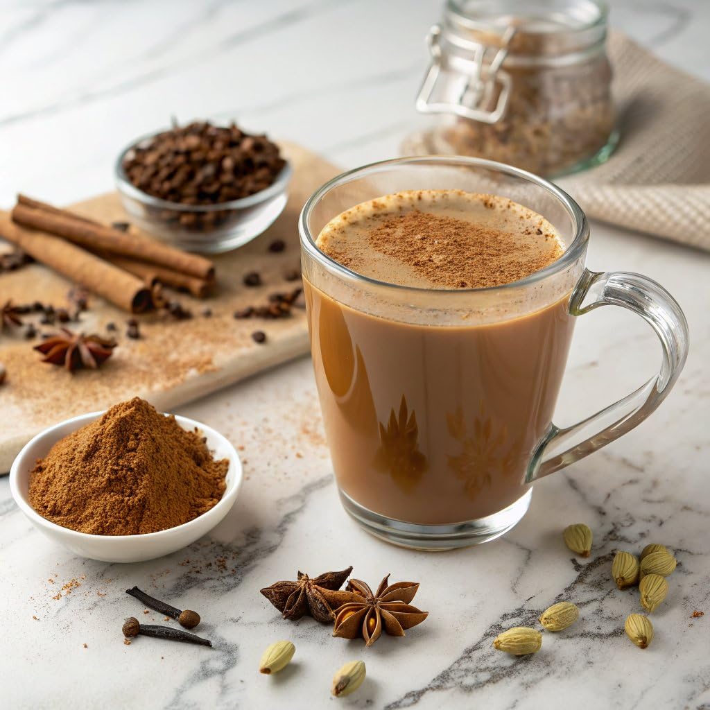 DelighTeas Organic Masala Chai Powder | Caffeine free, Unsweetened, Vegan, Keto | Ayurvedic Digestive Support blend for Chai Spice Tea | 100 Servings