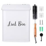 NUVRIX Magnetic Lint Bin for Laundry Room, Wall Mounted Metal Lint Box Holder Trash Can with Lid for Dryer, Lint Basket for Laundry Room