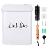 NUVRIX Magnetic Lint Bin for Laundry Room, Wall Mounted Metal Lint Box Holder Trash Can with Lid for Dryer, Lint Basket for Laundry Room