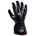 SHOWA 7199NC Fully Coated Nitrile thru Safety Cuff General Purpose Work Glove with Cotton Jersey Liner, Smooth Grip, Large (12 Pair)