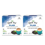 QuikTea Plain Chai Tea Latte - 40 Count (2 Boxes of 20 Each) - All Natural Preservative Free Instant Chai