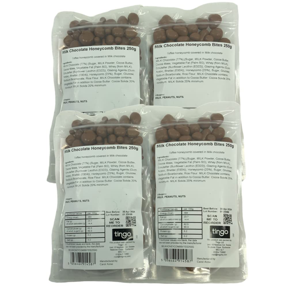Milk Chocolate Coated Honeycomb Bites 1 Kilo Bag