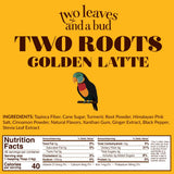 Two Leaves and a Bud Two Roots Golden Latte (36 Servings), Powdered Turmeric Ginger Herbal Tea Latte, Vegan, Dairy Free, Low Sugar, Iced or Hot Lattes
