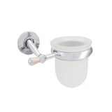 URBN.design - Nolde Series - Contemporary Toilet Brush and Wall-Mounted Removable Drip Cup Holder, Polished Chrome with Dark Silver Finish and Frosted